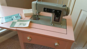 Before & After: Peachy Keen & Vintage Green Sewing Table